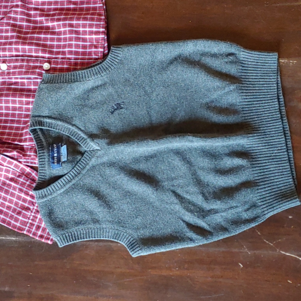 2 pieces Andy & Evan size 4T dress button down long sleeve shirt and vest - Picture 2 of 6